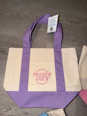 Trader Joe’s lavender viral mini pastel canvas tote